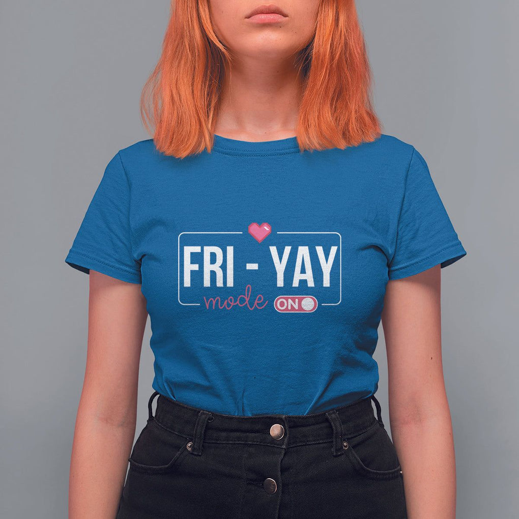 Friday Lovers T Shirt For Women Funny Happy Fri Yay TS11 Royal Blue Print Your Wear