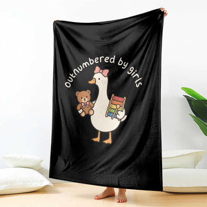 Outnumbered By Girls Throw Blanket Funny Girl Dad Goose TS11 Print Your Wear