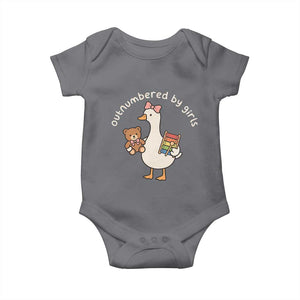 Outnumbered By Girls Baby Onesie Funny Girl Dad Goose TS11 Charcoal Print Your Wear