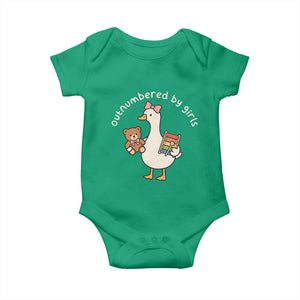 Outnumbered By Girls Baby Onesie Funny Girl Dad Goose TS11 Irish Green Print Your Wear