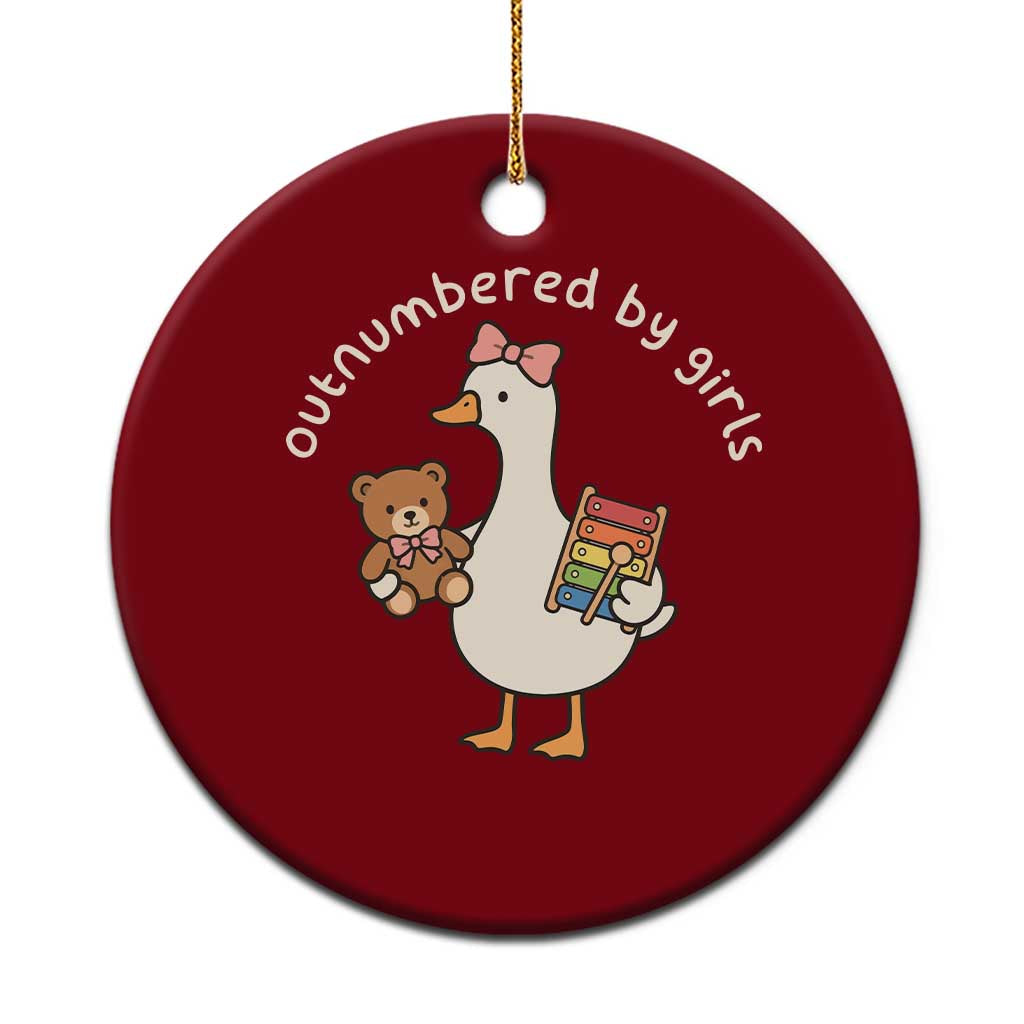 Outnumbered By Girls Ceramic Ornament Funny Girl Dad Goose TS11 1pc Red Print Your Wear
