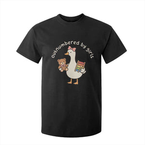 Outnumbered By Girls T Shirt For Kid Funny Girl Dad Goose TS11 Black Print Your Wear