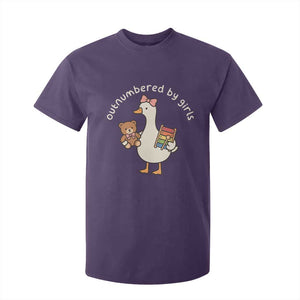 Outnumbered By Girls T Shirt For Kid Funny Girl Dad Goose TS11 Purple Print Your Wear