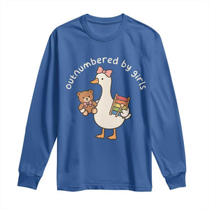 Outnumbered By Girls Long Sleeve Shirt Funny Girl Dad Goose TS11 Royal Blue Print Your Wear