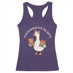 Outnumbered By Girls Racerback Tank Top Funny Girl Dad Goose TS11 Purple Print Your Wear