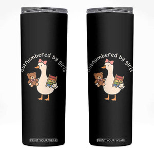 Outnumbered By Girls Skinny Tumbler Funny Girl Dad Goose TS11 Black Print Your Wear