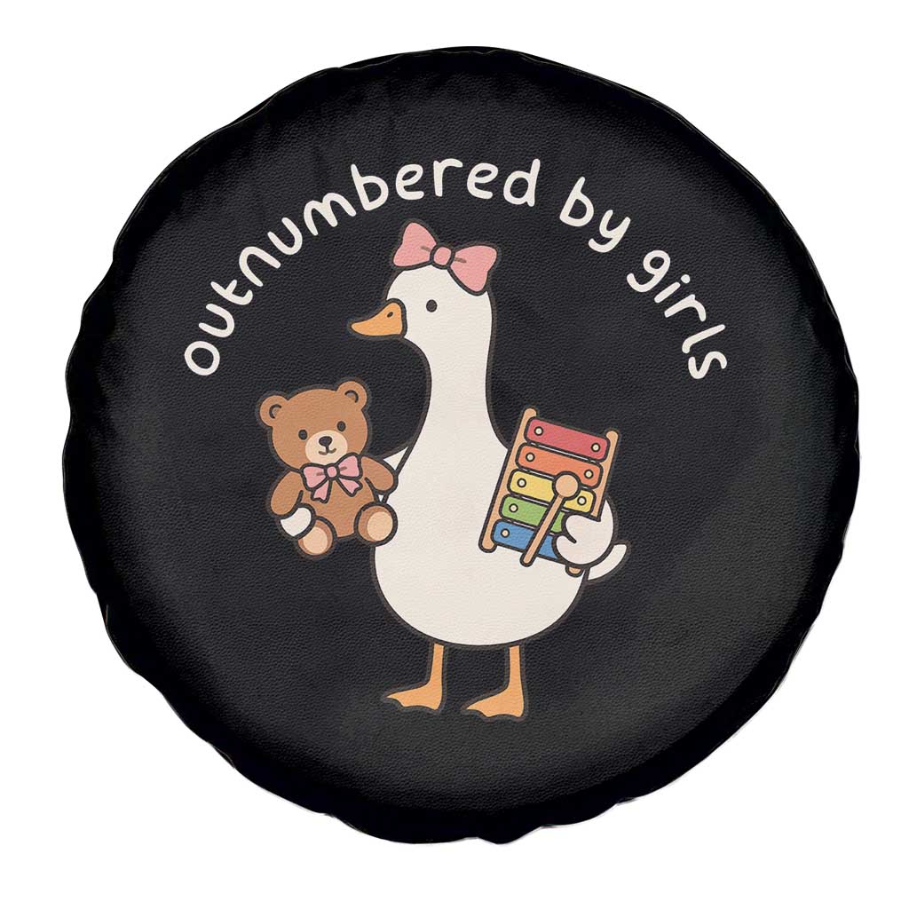 Outnumbered By Girls Spare Tire Cover Funny Girl Dad Goose TS11 Print Your Wear