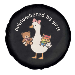Outnumbered By Girls Spare Tire Cover Funny Girl Dad Goose TS11 Print Your Wear