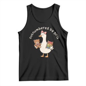Outnumbered By Girls Tank Top Funny Girl Dad Goose TS11 Black Print Your Wear