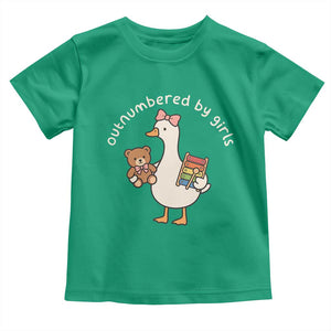 Outnumbered By Girls Toddler T Shirt Funny Girl Dad Goose TS11 Irish Green Print Your Wear