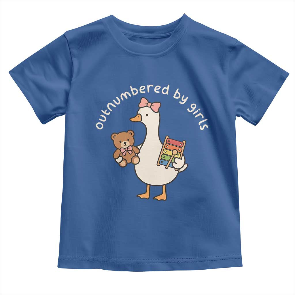 Outnumbered By Girls Toddler T Shirt Funny Girl Dad Goose TS11 Royal Blue Print Your Wear