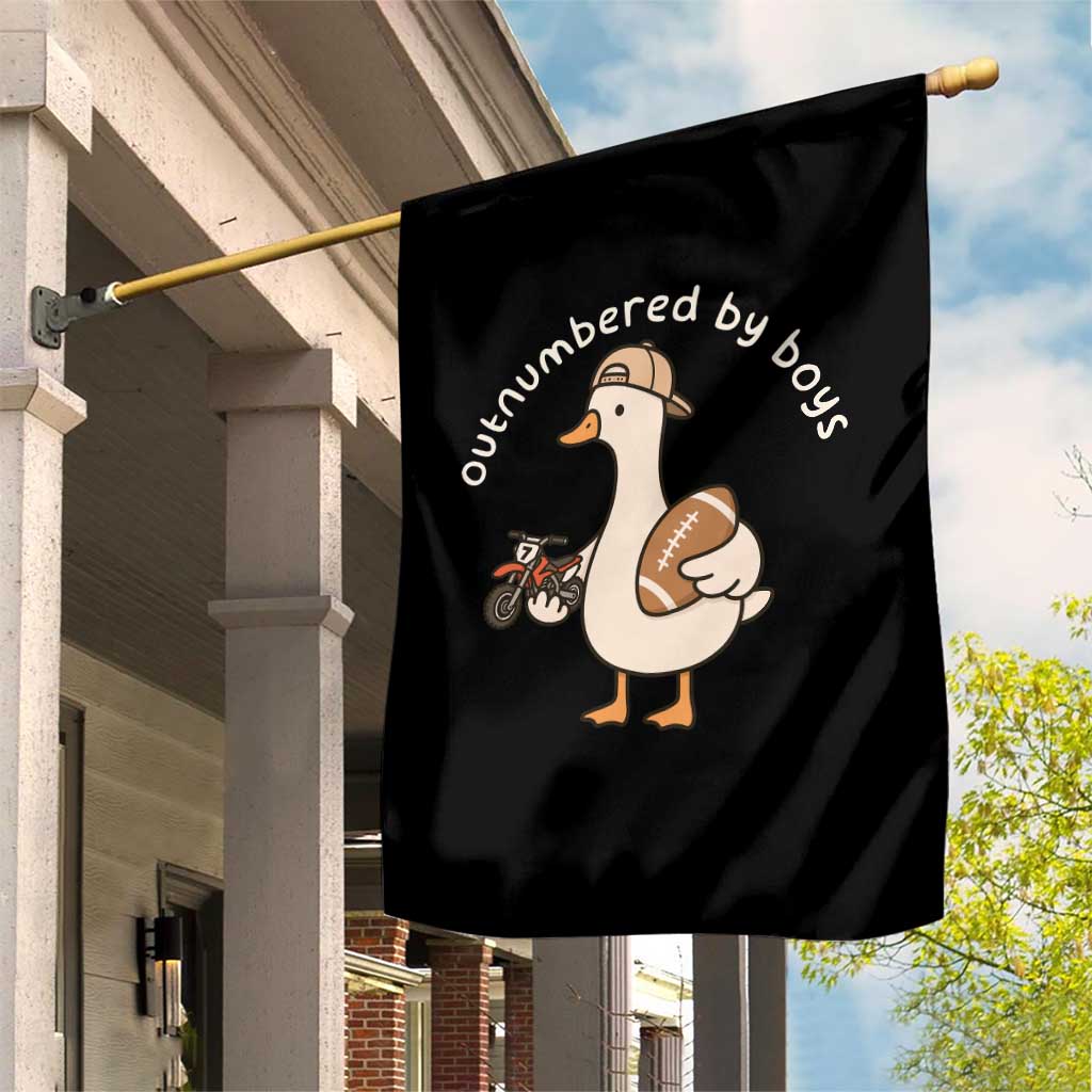 Outnumbered By Boys Funny Mom Goose Garden Flag TS11 Print Your Wear