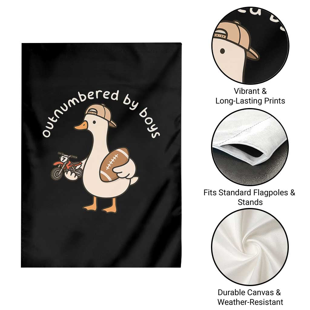 Outnumbered By Boys Funny Mom Goose Garden Flag TS11 Print Your Wear