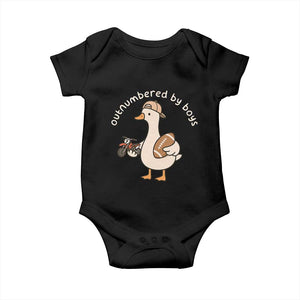 Outnumbered By Boys Funny Mom Goose Baby Onesie TS11 Black Print Your Wear