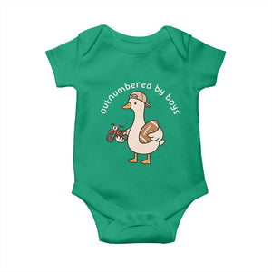 Outnumbered By Boys Funny Mom Goose Baby Onesie TS11 Irish Green Print Your Wear