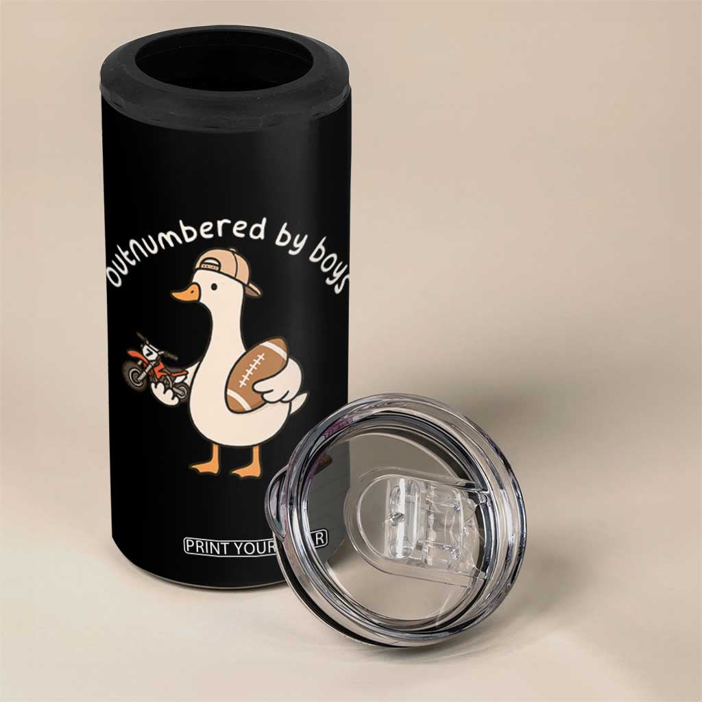 Outnumbered By Boys Funny Mom Goose 4 in 1 Can Cooler Tumbler TS11 Print Your Wear