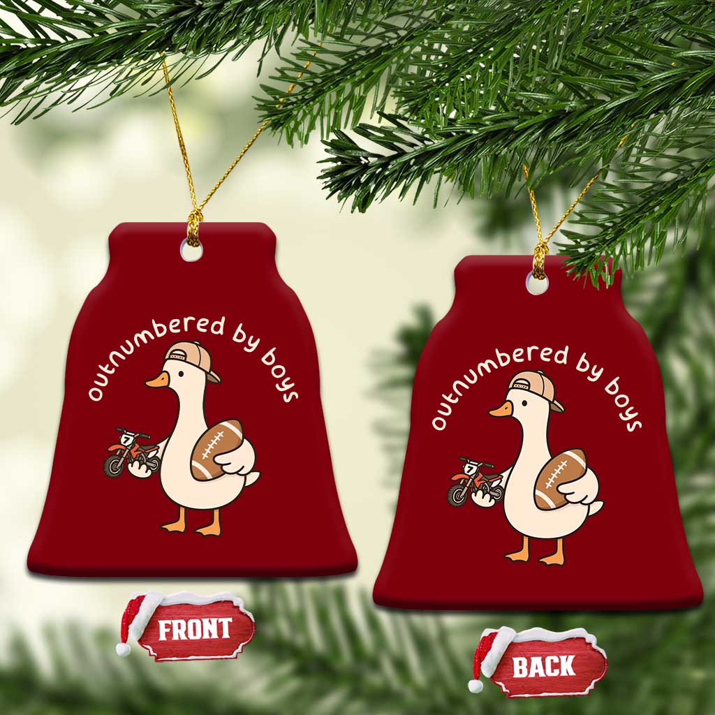 Outnumbered By Boys Funny Mom Goose Ceramic Ornament TS11 Print Your Wear