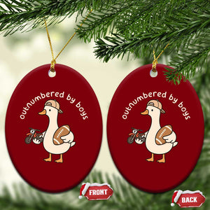 Outnumbered By Boys Funny Mom Goose Ceramic Ornament TS11 Print Your Wear