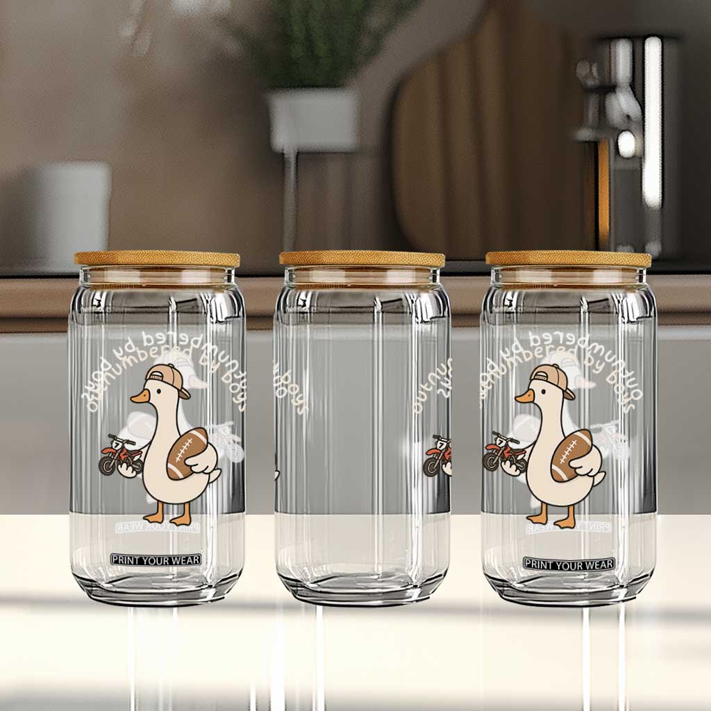 Outnumbered By Boys Funny Mom Goose Glass Can TS11 Print Your Wear