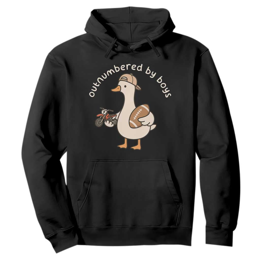 Outnumbered By Boys Funny Mom Goose Hoodie TS11 Black Print Your Wear