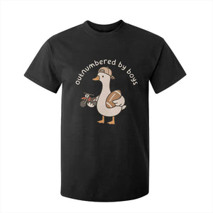 Outnumbered By Boys Funny Mom Goose T Shirt For Kid TS11 Black Print Your Wear
