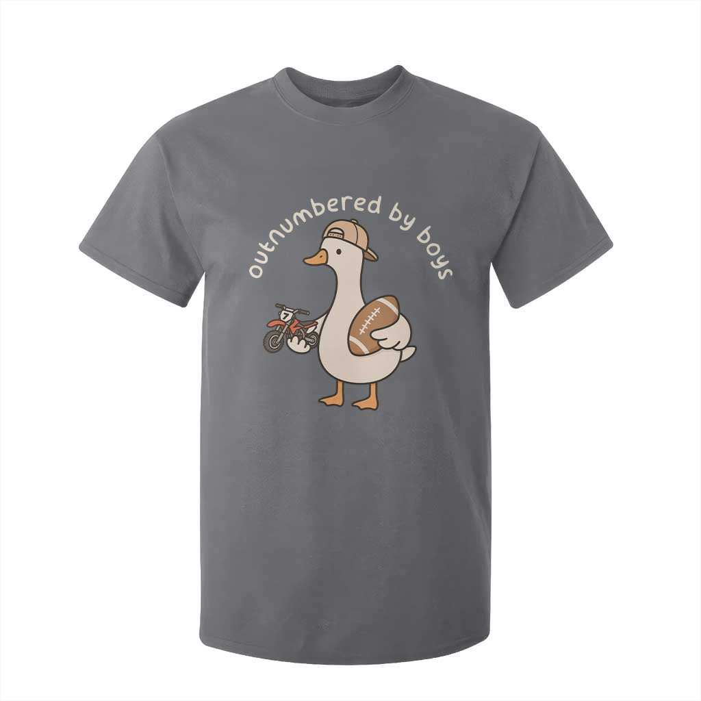 Outnumbered By Boys Funny Mom Goose T Shirt For Kid TS11 Charcoal Print Your Wear