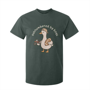Outnumbered By Boys Funny Mom Goose T Shirt For Kid TS11 Dark Forest Green Print Your Wear