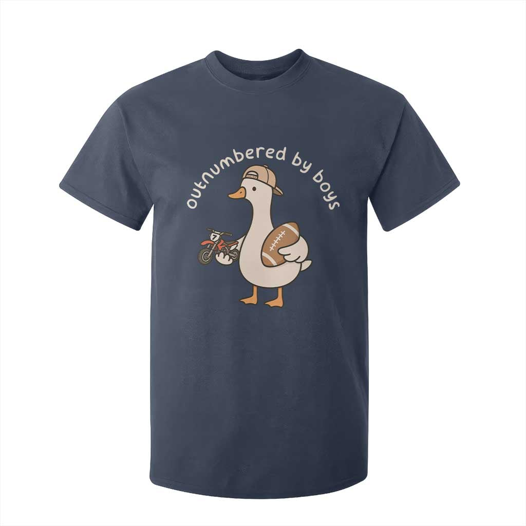 Outnumbered By Boys Funny Mom Goose T Shirt For Kid TS11 Navy Print Your Wear