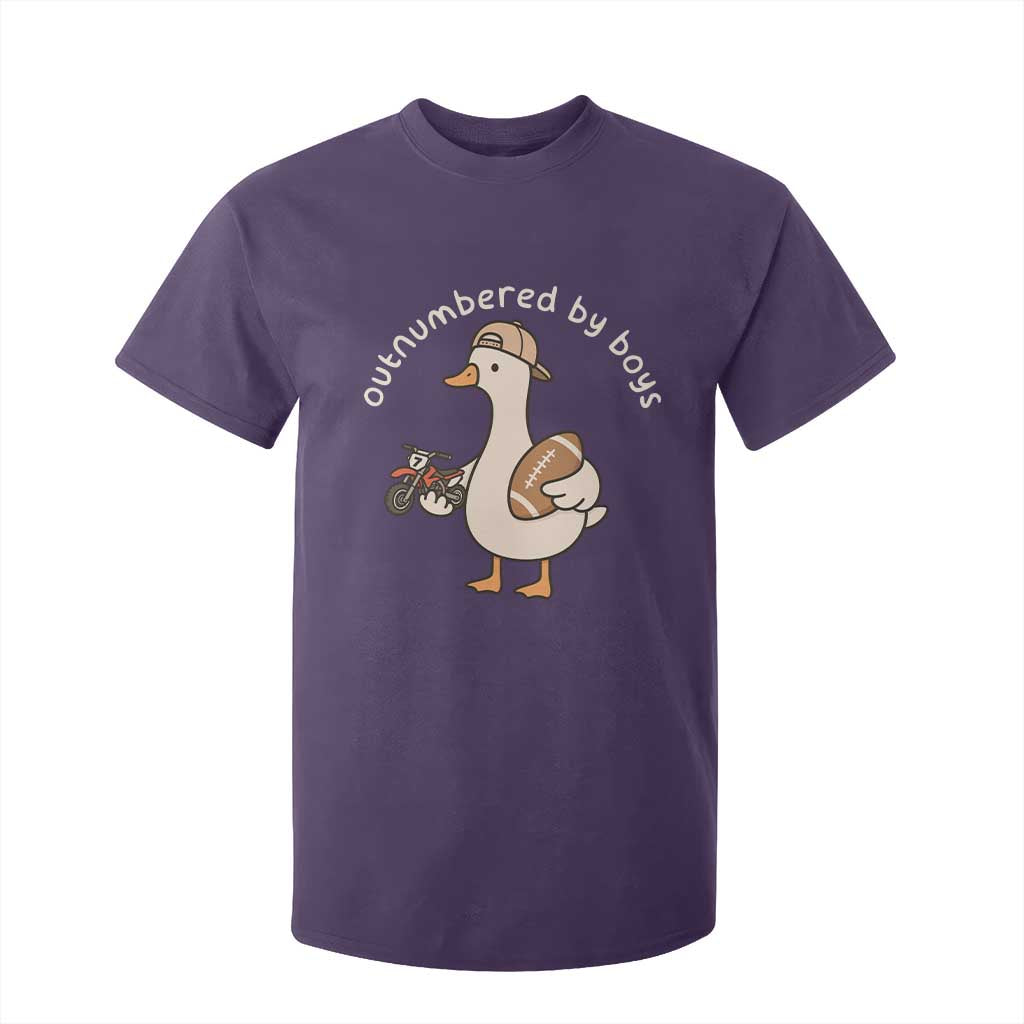 Outnumbered By Boys Funny Mom Goose T Shirt For Kid TS11 Purple Print Your Wear