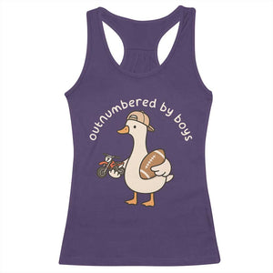 Outnumbered By Boys Funny Mom Goose Racerback Tank Top TS11 Purple Print Your Wear