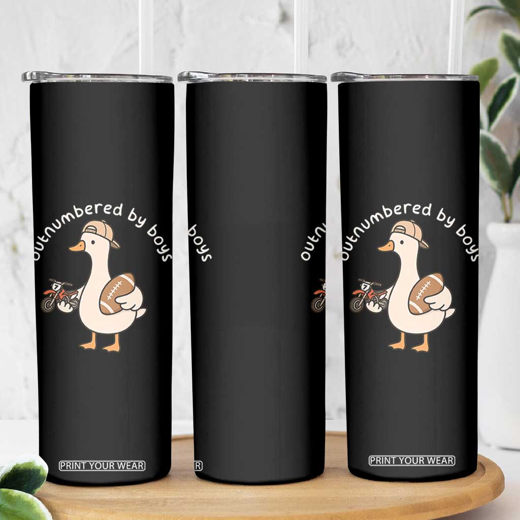 Outnumbered By Boys Funny Mom Goose Skinny Tumbler TS11 Print Your Wear
