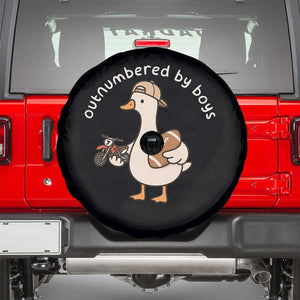 Outnumbered By Boys Funny Mom Goose Spare Tire Cover TS11 Black Print Your Wear