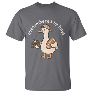 Outnumbered By Boys Funny Mom Goose T Shirt TS11 Charcoal Print Your Wear