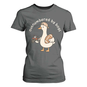 Outnumbered By Boys Funny Mom Goose T Shirt For Women TS11 Dark Heather Print Your Wear