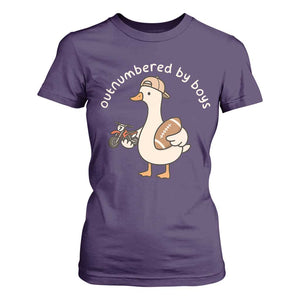 Outnumbered By Boys Funny Mom Goose T Shirt For Women TS11 Purple Print Your Wear