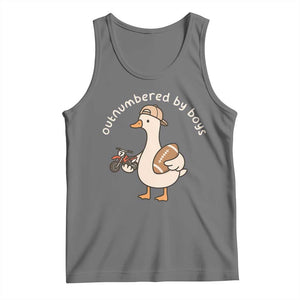 Outnumbered By Boys Funny Mom Goose Tank Top TS11 Black Heather Print Your Wear