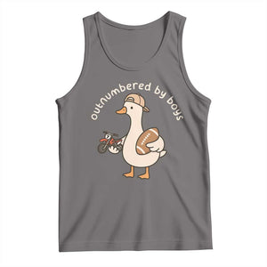 Outnumbered By Boys Funny Mom Goose Tank Top TS11 Deep Heather Print Your Wear