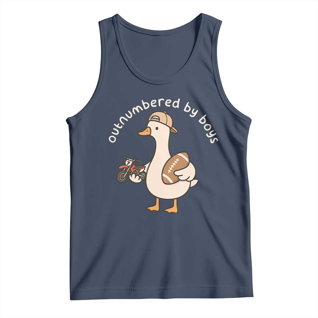 Outnumbered By Boys Funny Mom Goose Tank Top TS11 Navy Print Your Wear