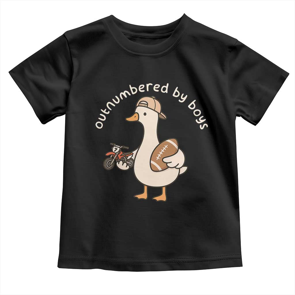 Outnumbered By Boys Funny Mom Goose Toddler T Shirt TS11 Black Print Your Wear