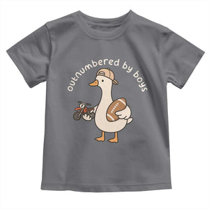 Outnumbered By Boys Funny Mom Goose Toddler T Shirt TS11 Charcoal Print Your Wear