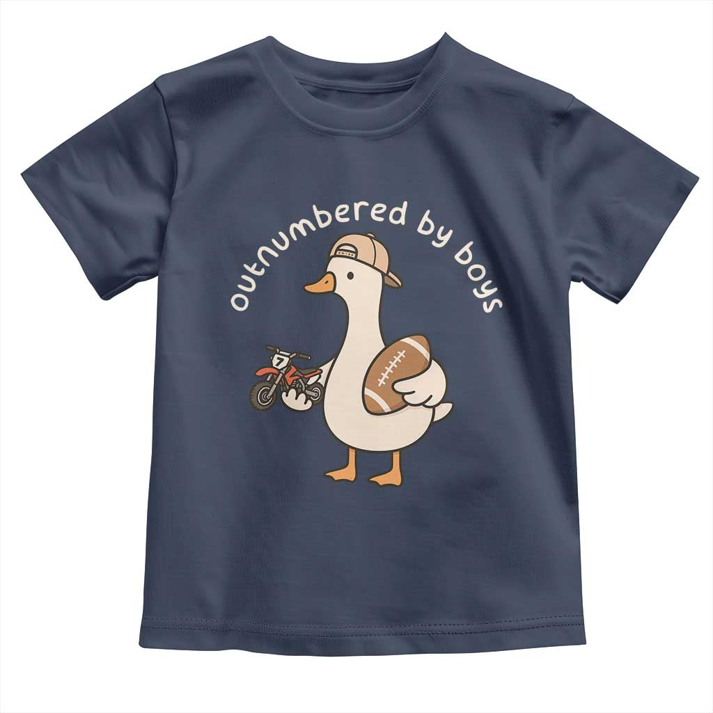Outnumbered By Boys Funny Mom Goose Toddler T Shirt TS11 Navy Print Your Wear