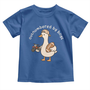 Outnumbered By Boys Funny Mom Goose Toddler T Shirt TS11 Royal Blue Print Your Wear
