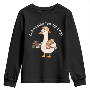 Outnumbered By Boys Funny Mom Goose Youth Sweatshirt TS11 Black Print Your Wear