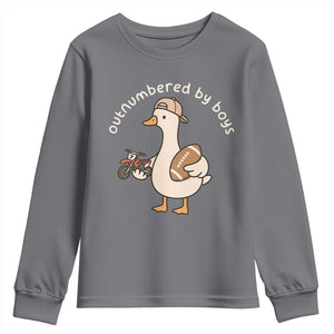 Outnumbered By Boys Funny Mom Goose Youth Sweatshirt TS11 Charcoal Print Your Wear