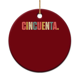 50th Birthday Cincuenta Ceramic Ornament Spanish Mexican 50 Years Old Bday TS11 1pc Red Print Your Wear