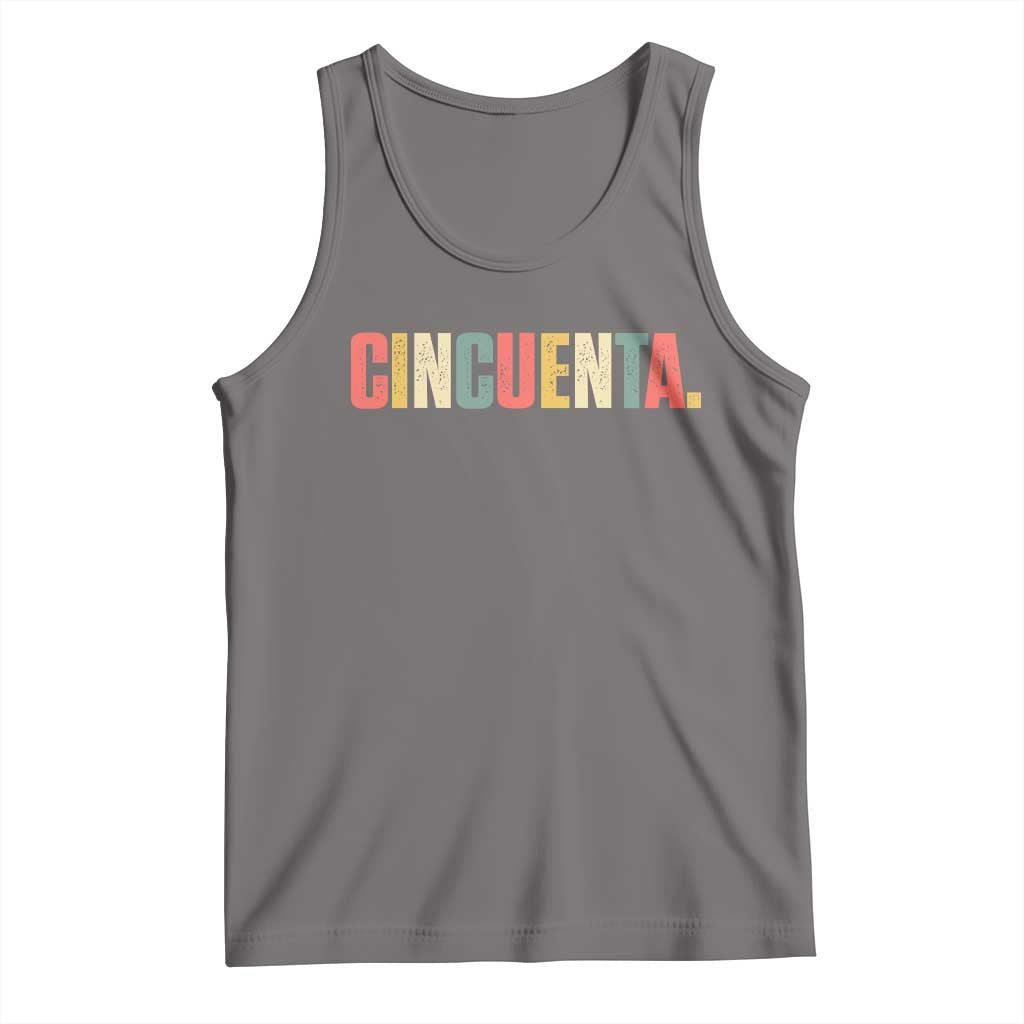 50th Birthday Cincuenta Tank Top Spanish Mexican 50 Years Old Bday TS11 Deep Heather Print Your Wear
