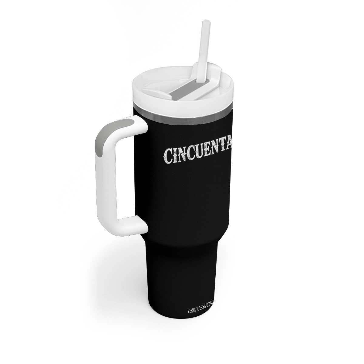 Spanish Mexican 50th Birthday Tumbler With Handle Cincuenta 50 Years Old Bday TS11 Print Your Wear