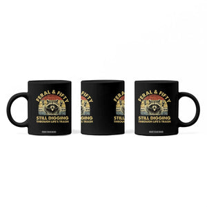 50th Birthday Raccoon Coffee Mug Feral And Fifty Still Digging Through Life's Trash Est 1976 TS11 Print Your Wear
