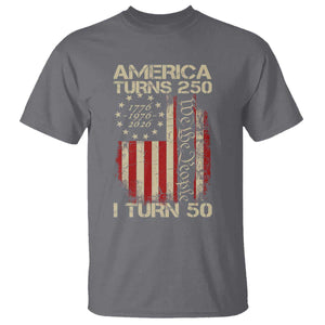 America Turns 250 I Turn 50 T Shirt 50th Birthday 250th Anniversary USA Vintage 1976 Bday TS11 Charcoal Print Your Wear