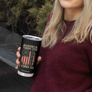 America Turns 250 I Turn 50 Tumbler Cup 50th Birthday 250th Anniversary USA Vintage 1976 Bday TS11 Print Your Wear